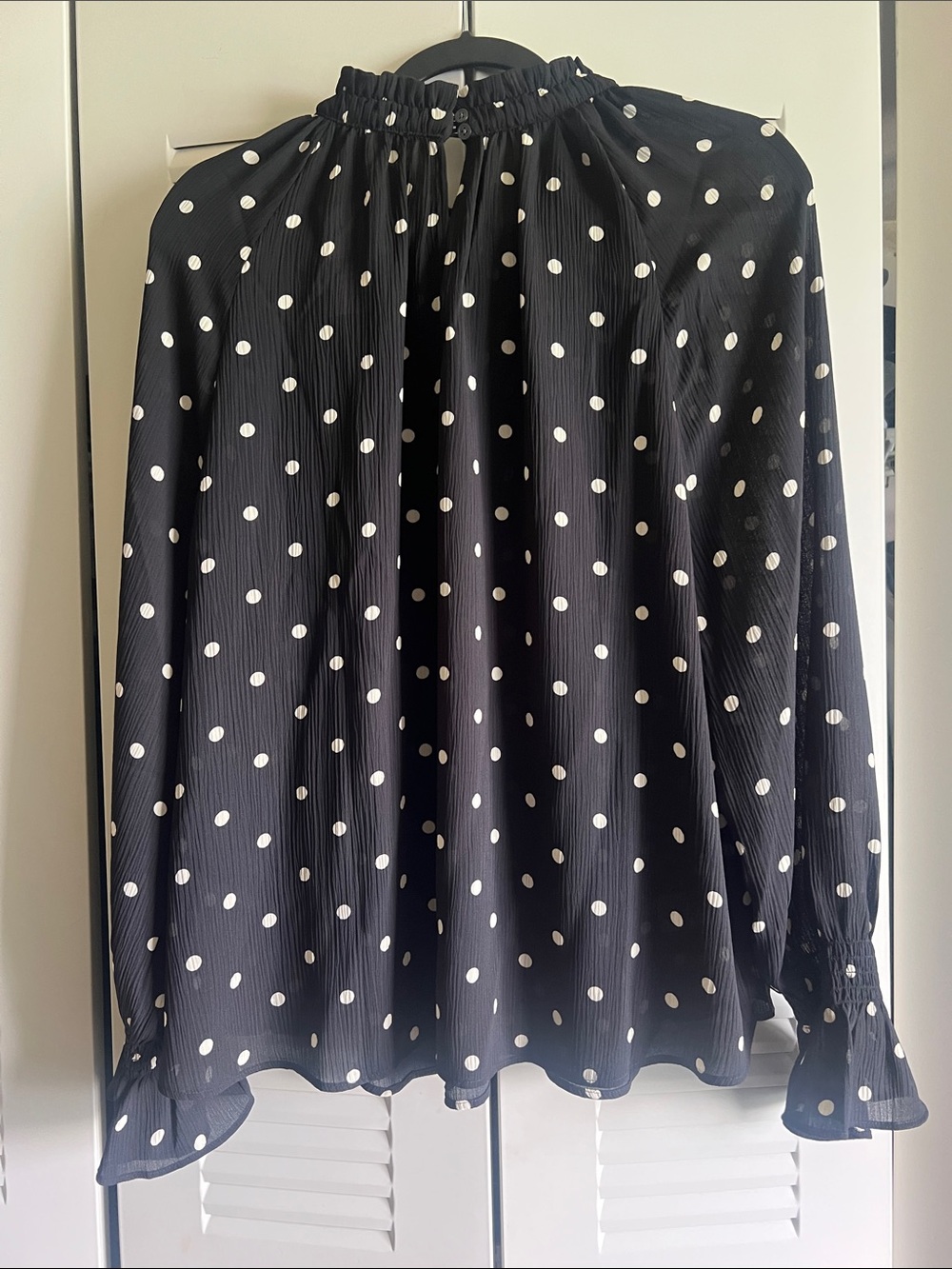 LOFT Black Blouse with White Polka Dots - Size XL - New with tags - Picture 2 of 8